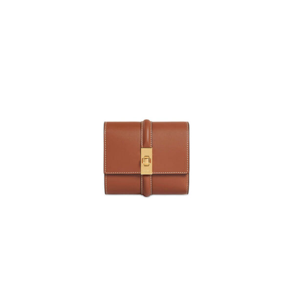 CELINE 16 Small Wallet in Shiny Calf Leather