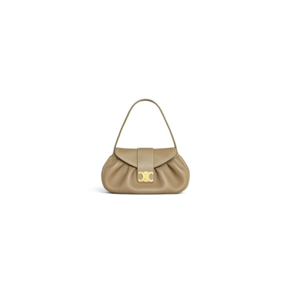 Dark Brown CELINE Medium POLLY bag in soft calfskin