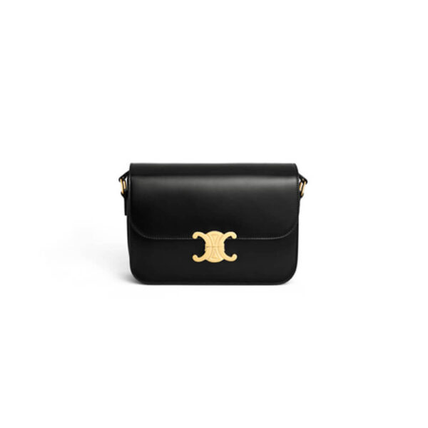 Black CELINE CLASSIQUE TRIOMPHE BAG IN CALFSKIN