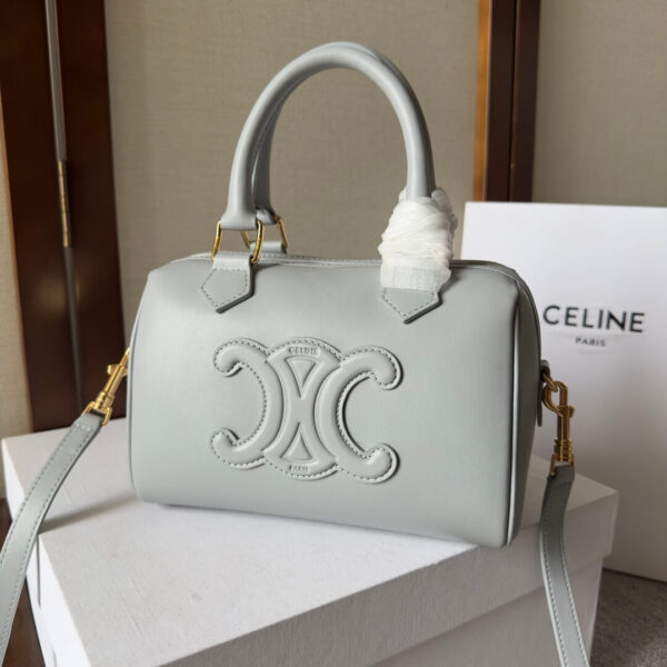 Light Blue CELINE Small Boston Bag in Smooth Calfskin - Image 2
