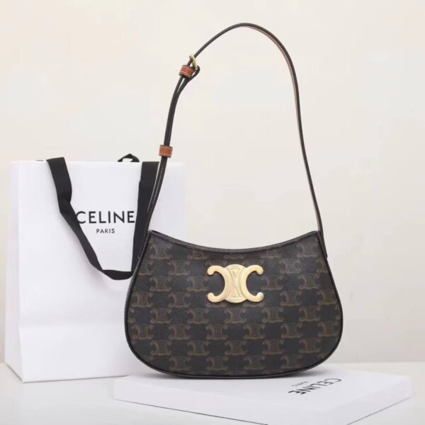 CELINE TILLY medium bag in shiny calf leather - Image 2