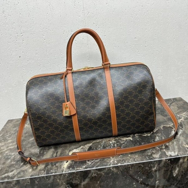 CELINE Large Travel Bag in Logo Print and Calfskin - Image 2
