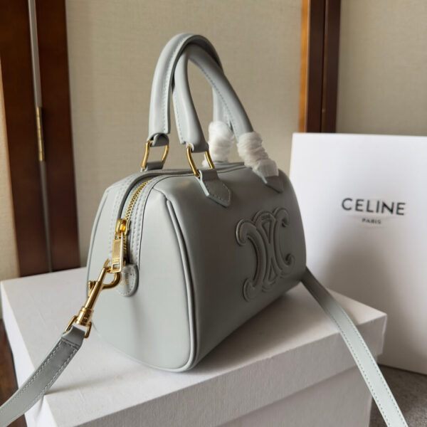 Light Blue CELINE Small Boston Bag in Smooth Calfskin - Image 3