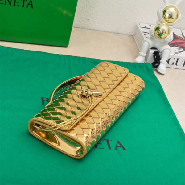 Gold Bottega Veneta Andiamo Clutch (HIGH-END GRADE) - Image 4