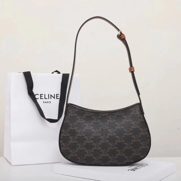 CELINE TILLY medium bag in shiny calf leather - Image 4