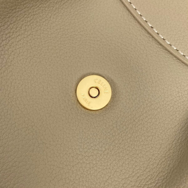 Dark Brown CELINE Medium POLLY bag in soft calfskin - Image 6