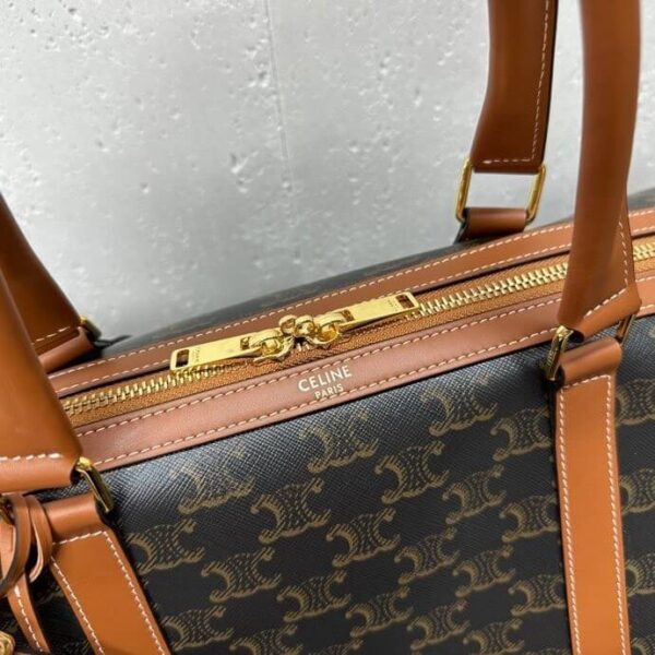 CELINE Large Travel Bag in Logo Print and Calfskin - Image 6