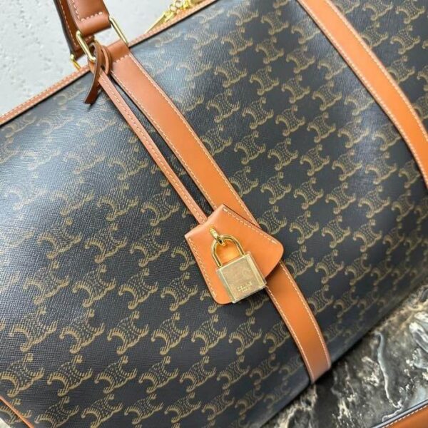 CELINE Large Travel Bag in Logo Print and Calfskin - Image 7